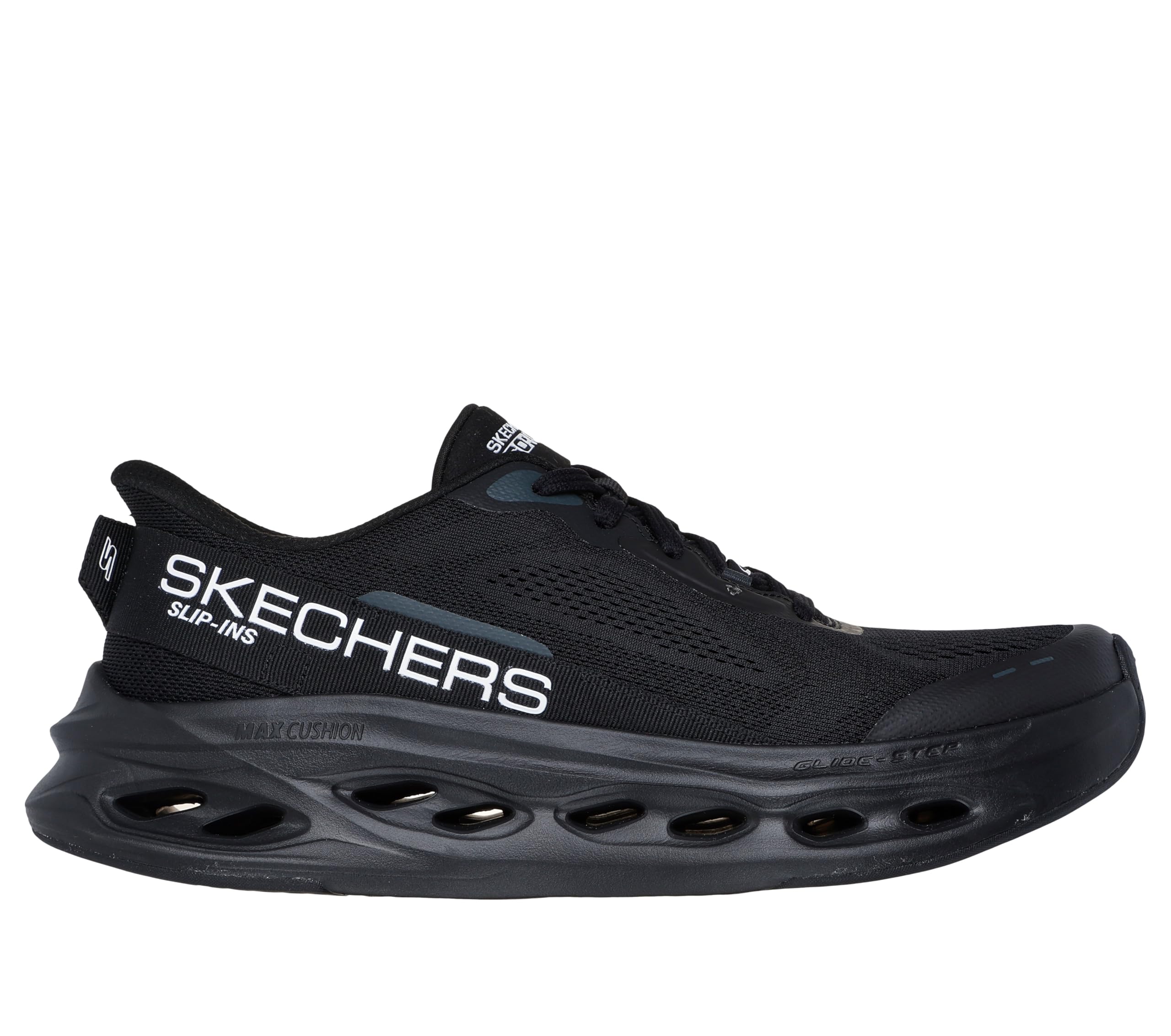 Skechers MAX CUSHIONING GLIDE-STEP mens Shoes 45 EU Black/Black