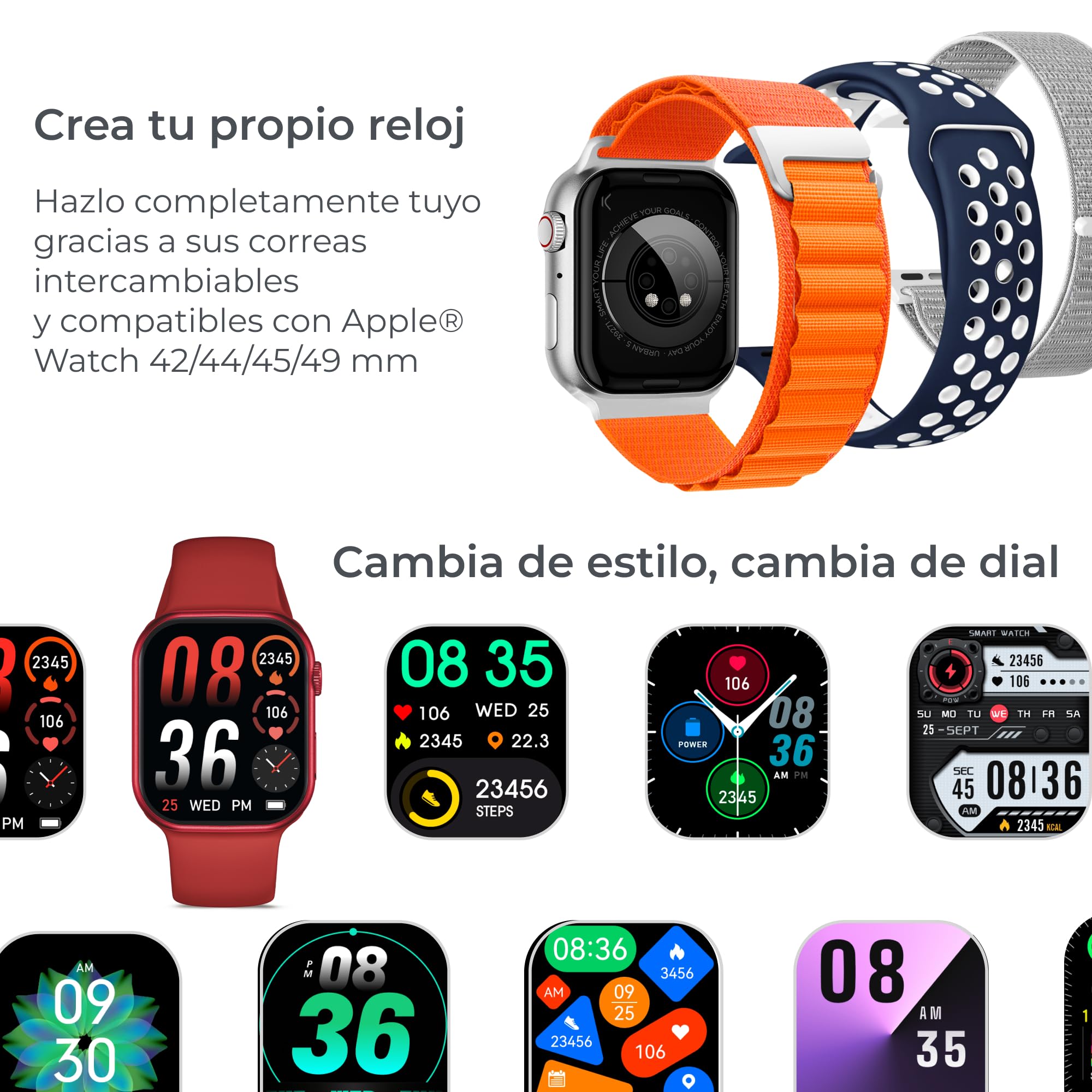 KSIX Smartwatch Urban 5 Czarny - Inteligentny zegarek męski i damski z połączeniami, wiadomościami, asystent głosowy, Smartwatch dla mężczyzn i kobiet, z 5 monitorami zdrowia, zegarek z trybami