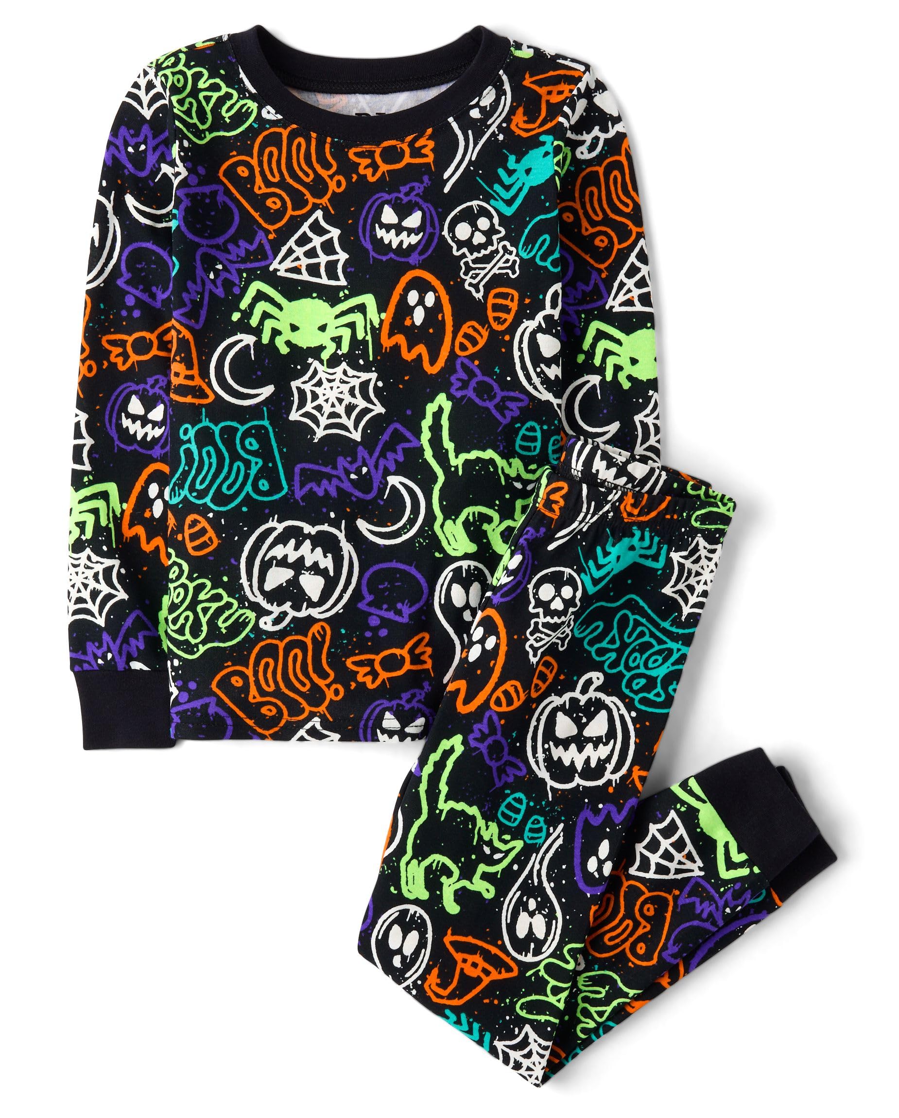 The Children's Place Baby and Kids' Sibling Matching Halloween and Holiday Pajama Sets, Cotton