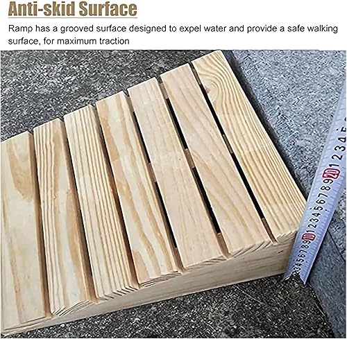 Miniatura 3 de Rampa de umbral de madera de 2 a 6 pulgadas para el hogar, puerta delantera, patio, puertas, caminantes, sillas de ruedas, escalones de entrada de