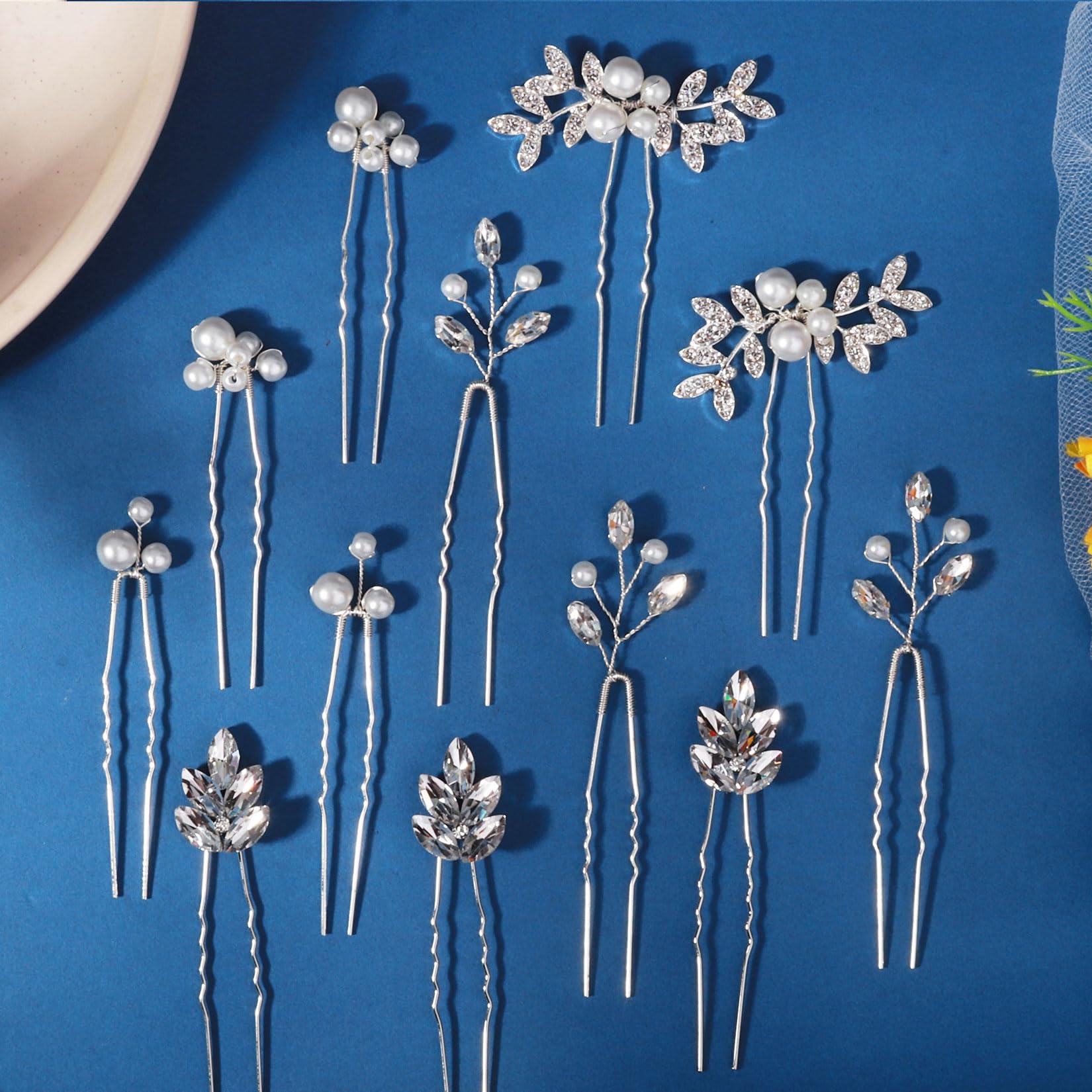 13 forcine per capelli da sposa con strass, accessorio per capelli da sposa per damigelle d'onore