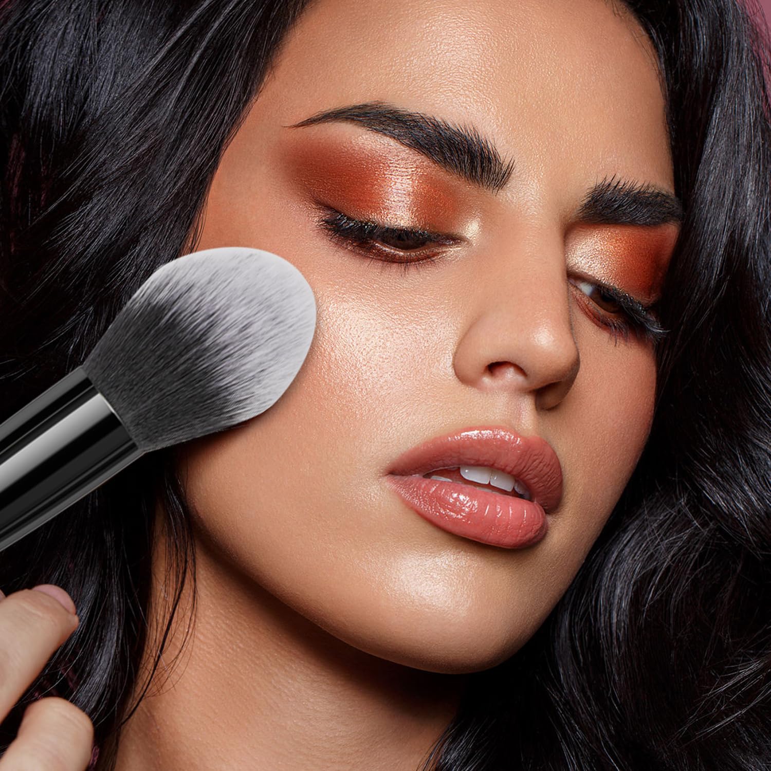 Juego de 5 brochas de maquillaje, suaves y respetuosas con la piel para un maquillaje facial impecable, incluye brocha para polvo y base, kit cosmético profesional para una aplicación