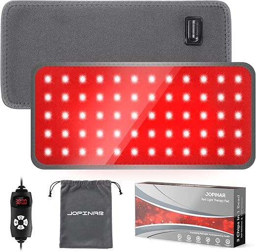 Red Light Therapy for Body, 3-in-1 Infrared Light Therapy pad with 660nm Red & 850nm Near Infrared, Auto Timer & 3 Modes, Easy-Use Home Therapy Belt for Pain Relief & Muscle Recovery