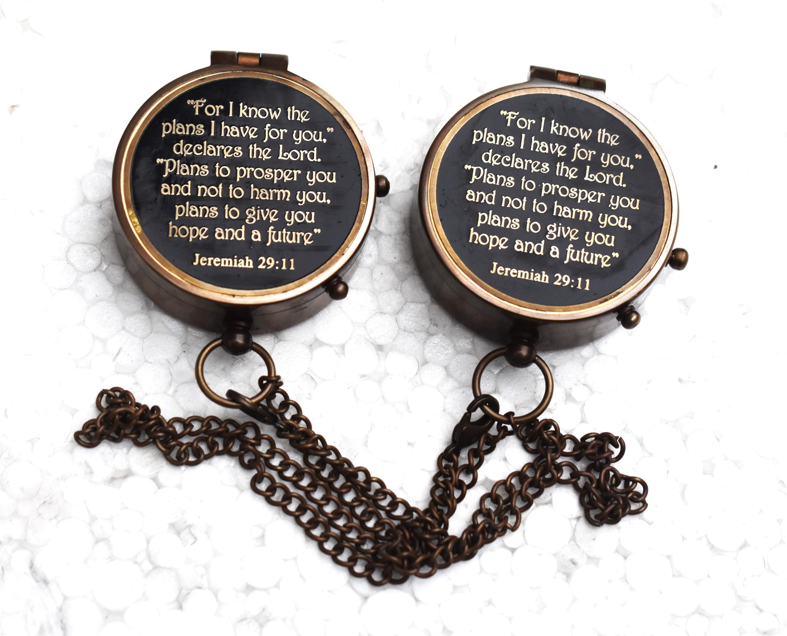 for I Know The Plans I Have for You, Jeremiah 29:11, Solid Brass Engraved Compass, Baptism Gifts for Girls, First Communion Gifts, Men Gifts, First Confirmation Gifts, Christian Baptism Gifts for boy