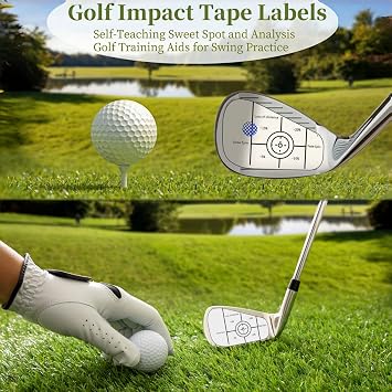 Lihengkong Golf Impact Tape Labels 180 PCS Golf Impact Stickers for Swing Training Improve Golf Swing Accuracy Distance Sticky Golf Pro Club Sweet Spot Consistency Analysis