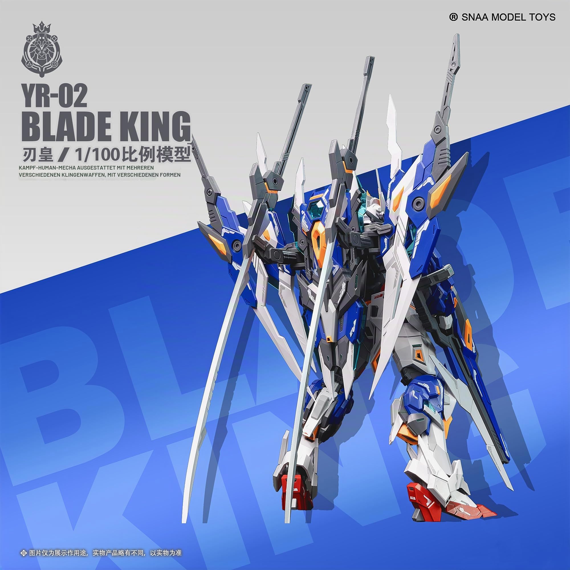 TOYVERSE SNAA 1/100 Figura Model Kit, Emperor Series Blade King, 22cm, bewegliche Gelenke, Charaktermodell, ab 15 Jahren