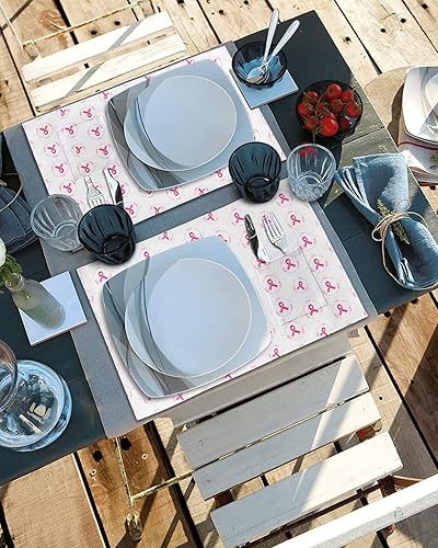 Miniatura 10 de Valentine's Flower Table Placemats for Dining Table Set of 4,Cotton Linen Cloth Kitchen Place Mats with Pocket,Washable SquareRectangleRoundOblong