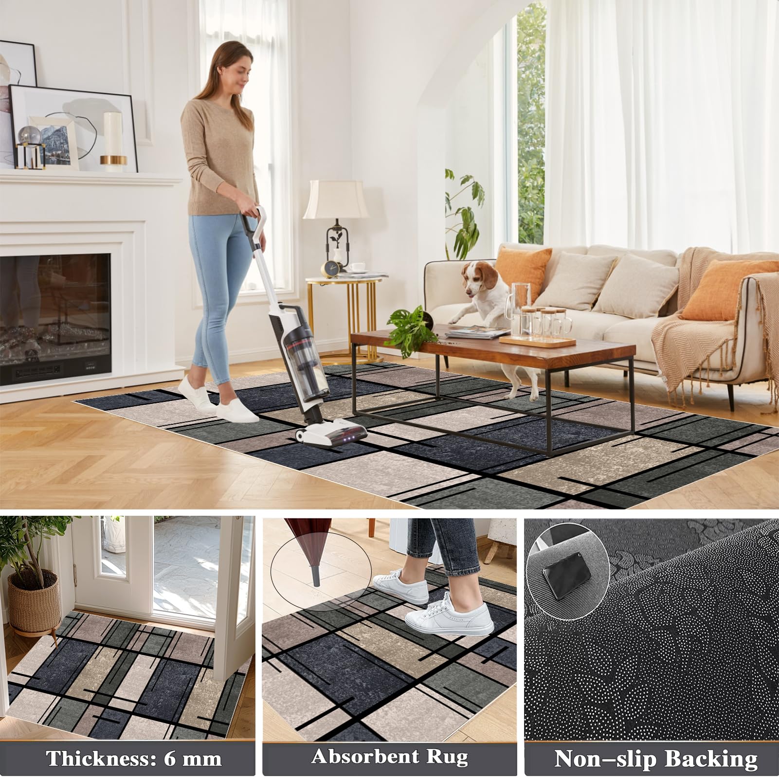 Długi dywan na korytarz dywan kuchenny zmywalny antypoślizgowy 70 x 300 cm dywan jadalnia przedpokój dywaniki dywanik dywanik korytarz korytarz do wejścia pralni salon sypialnia
