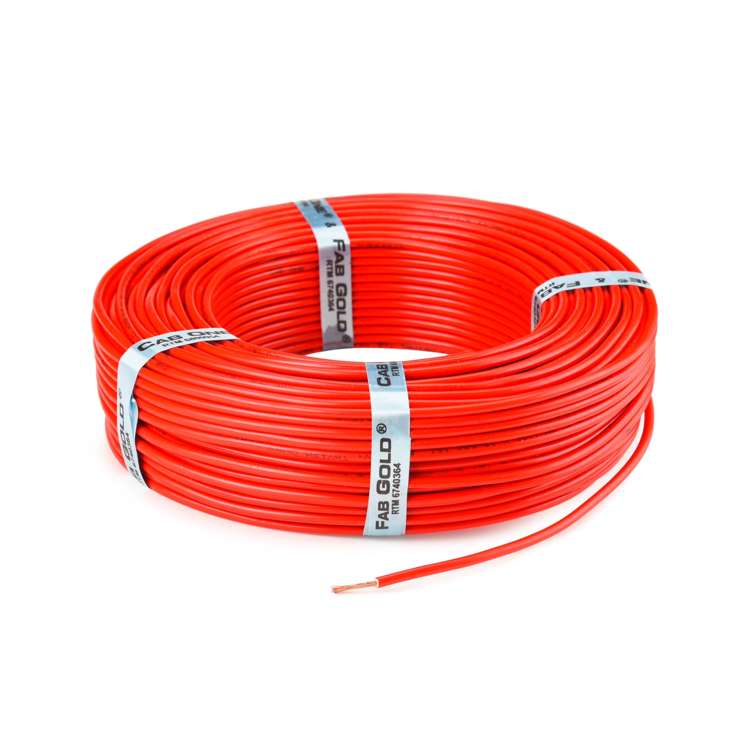 FAB 4.0 sqmm FR PVC insulated Lite Single Core Copper Ftting Wire Cable 90MTR RED-image-43