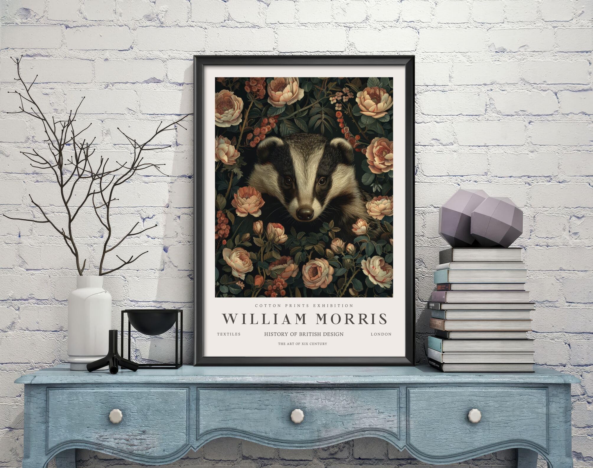 Generic William Morris Badger Poster, Vintage Wall Art, Textiles Art, A4