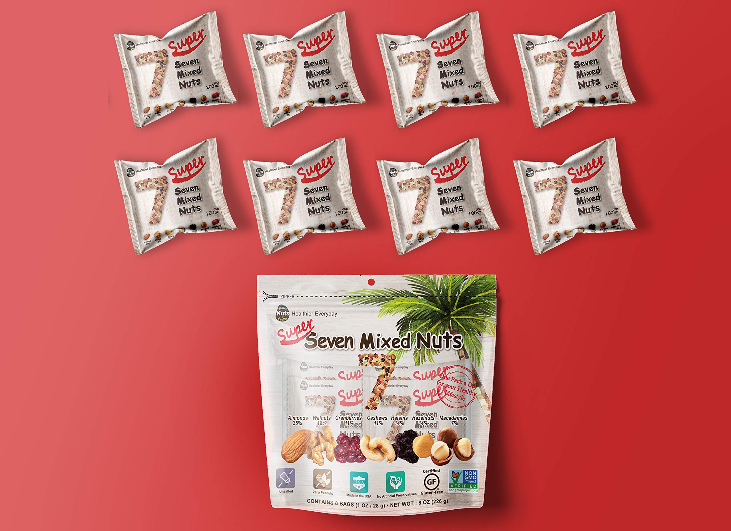 Roastery Coast - Daily Nuts | Super Trail Mix Series | Premium Nuts & Dry fruit | No junk food | Trail Mix Individual packs | Nuts Individual Packs | Office Snacks | Healthy trail mix… (A. Super 7 Mix, 50 Packs)