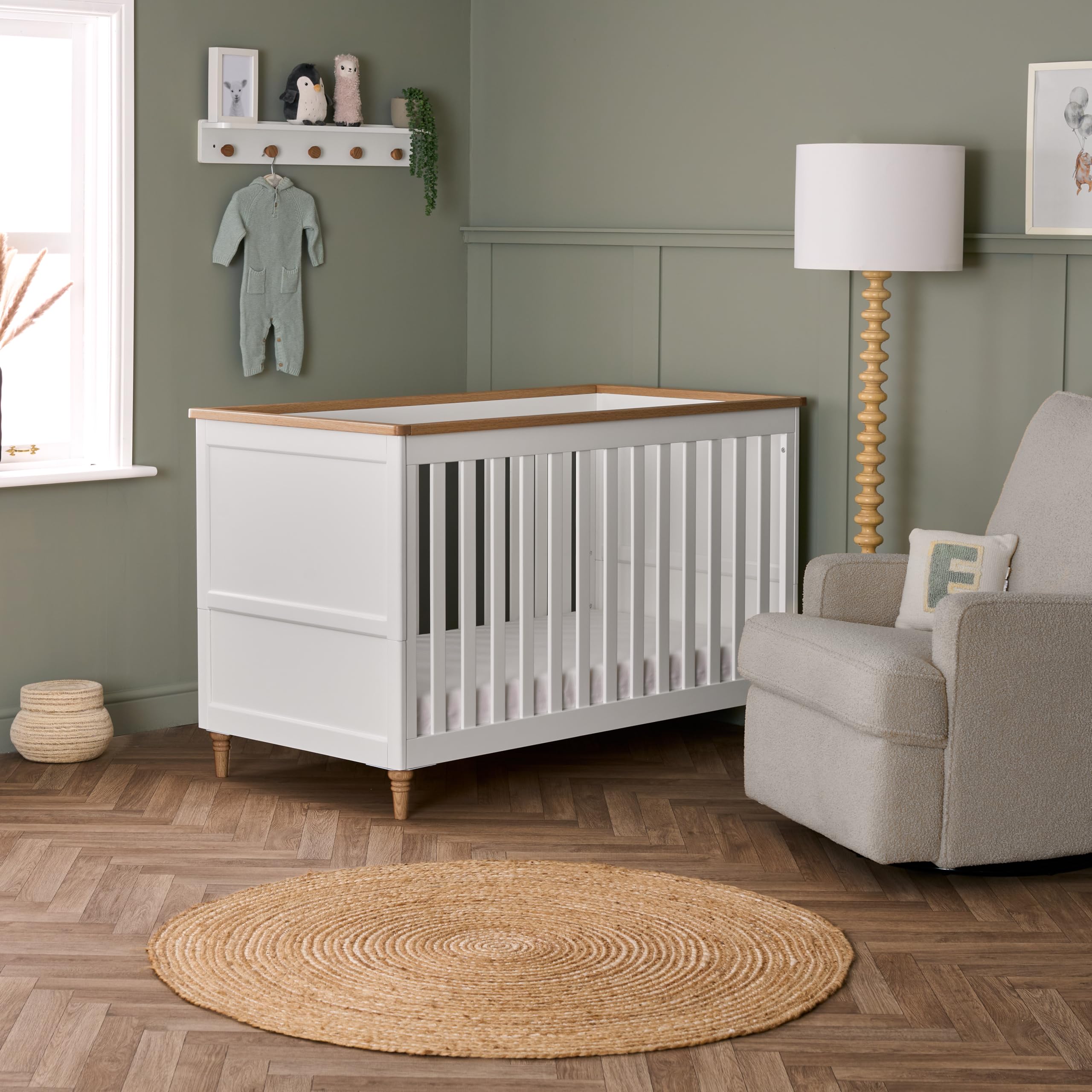 Obaby Orla Cot Bed White With Natural