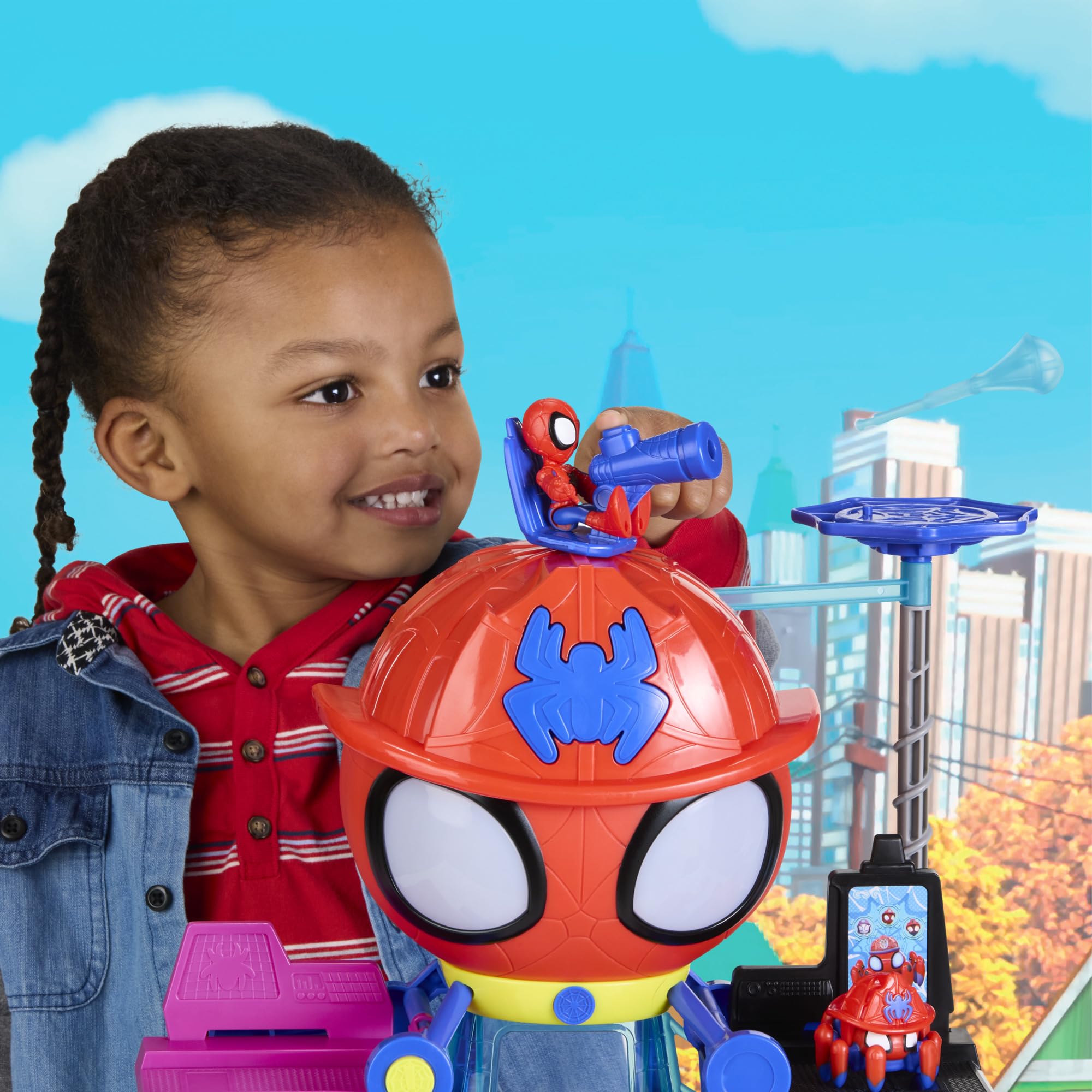 Marvel Spidey and His Amazing Friends, Rescue-Webs, Aracnocuartel, Set de Juego con Figuras de 7,6 cm y vehículo de Juguete, Juguetes de superhéroes para niños pequeños, Edad: A Partir de 3 años