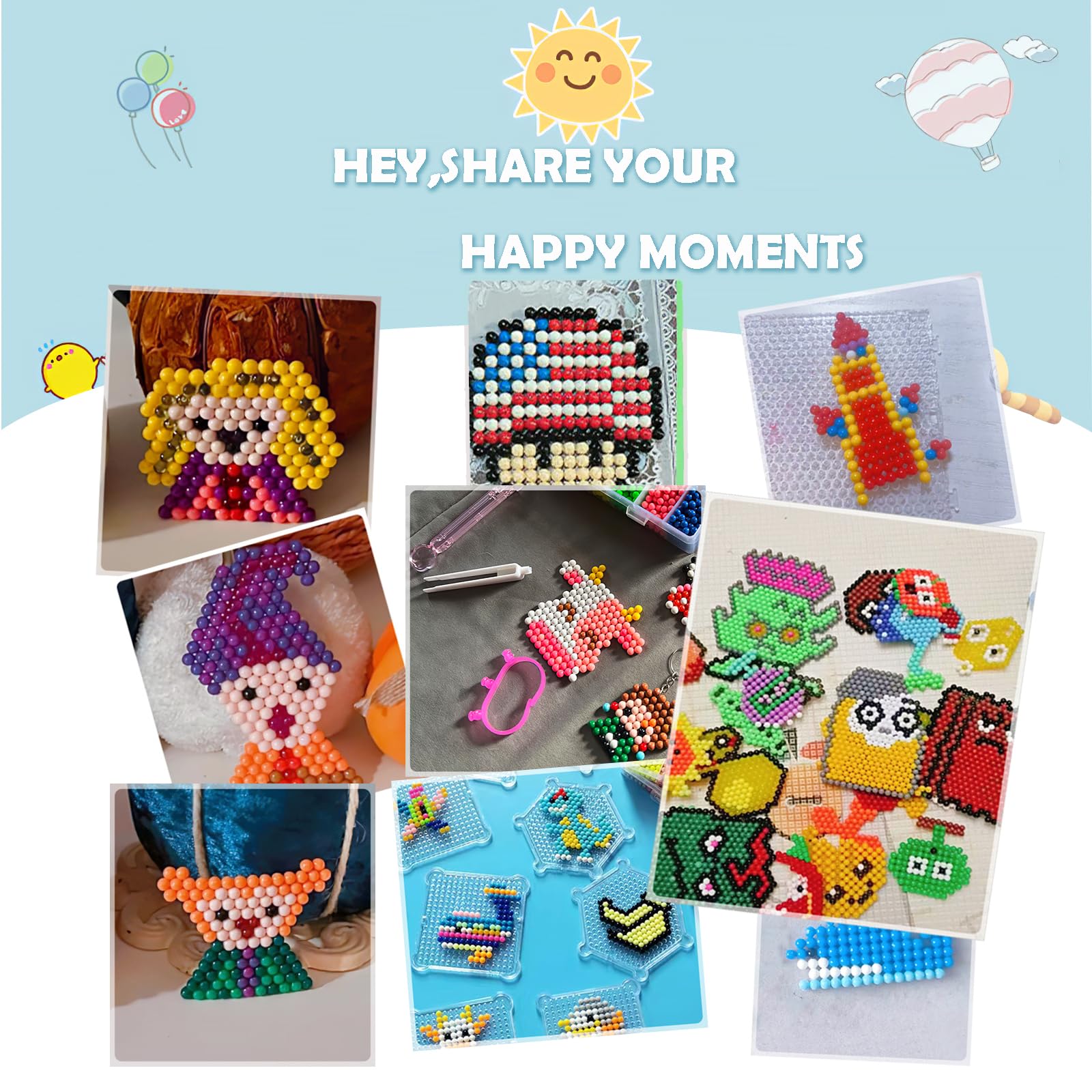 KACAGA Non-Iron Fuse Beads Over 6000 Arts Crafts Bead and Accessories Set Refill No Heat Creative DIY Starter Kit Toys for Kids - Image 3