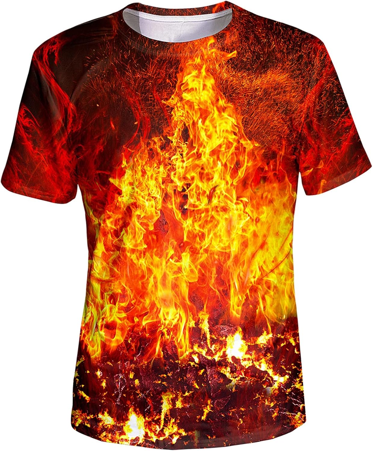 Asylvain Unisex 3D Graphic T-Shirt Colorful Design Short Sleeve Crewneck Digital Tee for Young