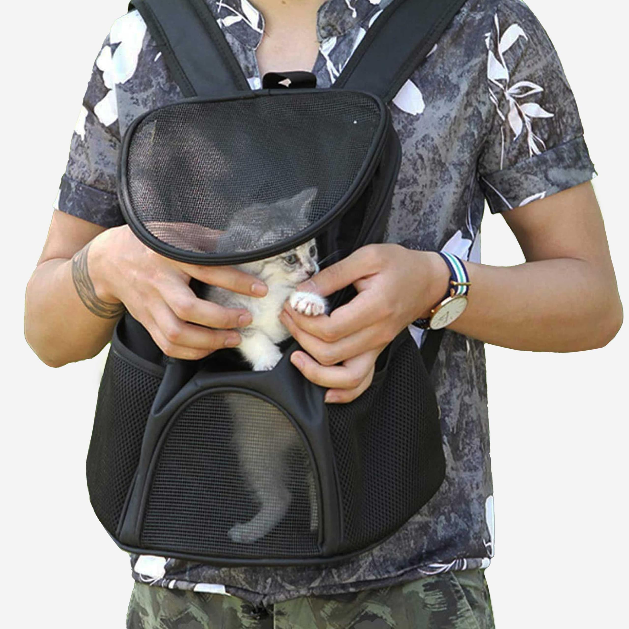 Kraptick Pet Backpack, Pet Bag for Travel, Pet Shoulder Bag, Pet Carry Bag for Small Animals, Pet Carrier, Pet Bags for Cats/Dogs/Shitzu with Breathable Design (for Up to 5 Kg) (Black) (B08FMV28SY) Amazon Price History, Amazon Price Tracker