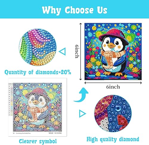 Miniatura 7 de Libfx Kits de arte de diamantes para niños, 4 piezas de arte de diamantes para niños, niñas, niños, principiantes, artes y manualidades para niños