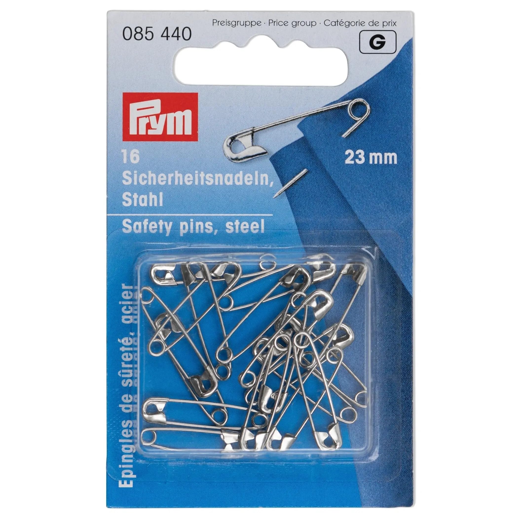 Prym Safety Pins, no. 2, Metal, Silver, 9.3 x 5.7 x 0.7 cm