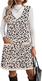 Women's Sweater Vest Dresses for Women 2025 V Neck Sleeveless Knit Pullover Sweater with Pockets Fall Winter Outfits