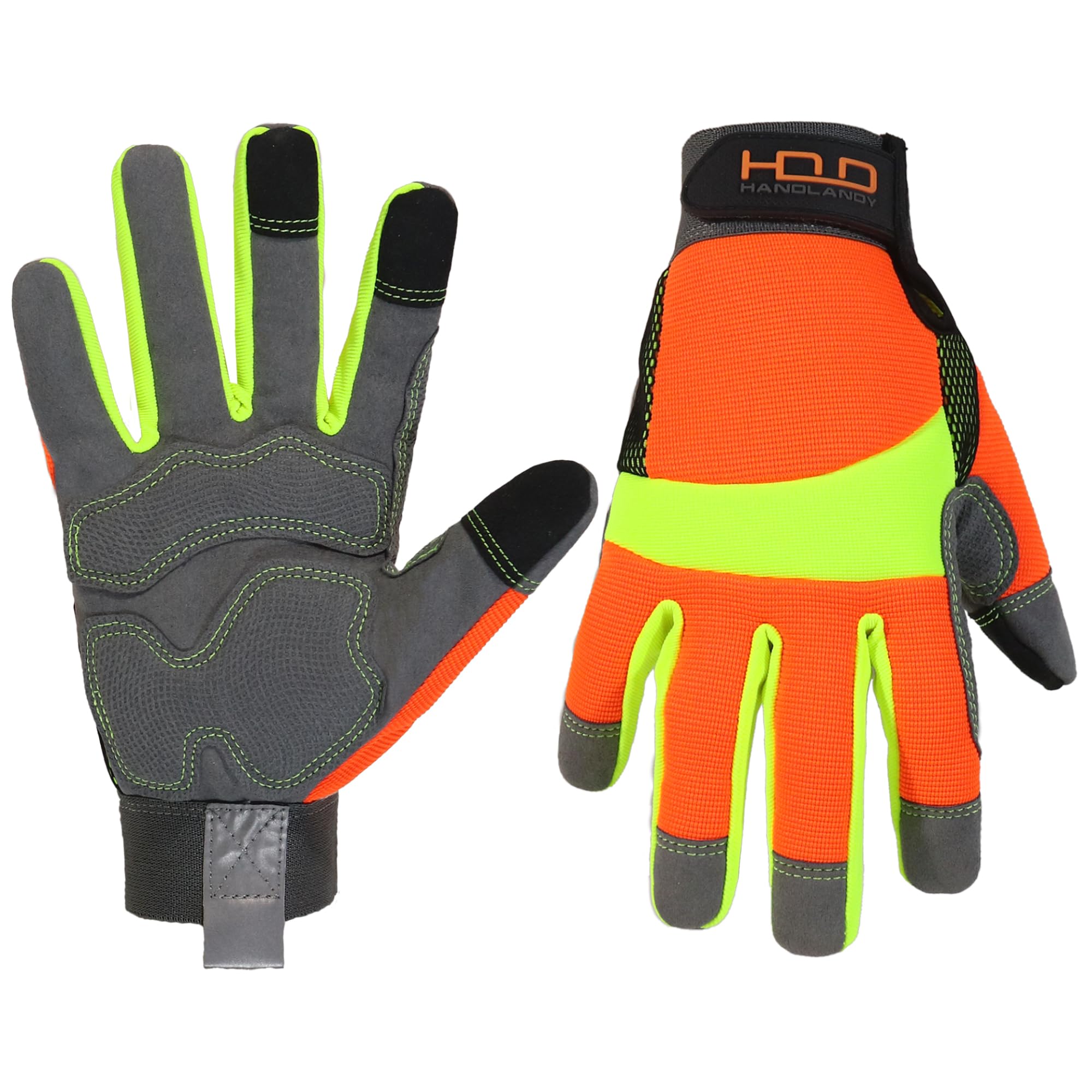 HANDLANDY HLDD Anti Vibration Gloves Hi-vis Reflective Mechanic Working Gloves