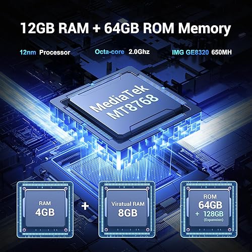 Miniatura 3 de FOSSIBOT Teléfono inteligente resistente F105 desbloqueado, batería de 10300 mAh teléfonos resistentes, teléfono móvil Android 14, 12 GB+64 GB, 6.75