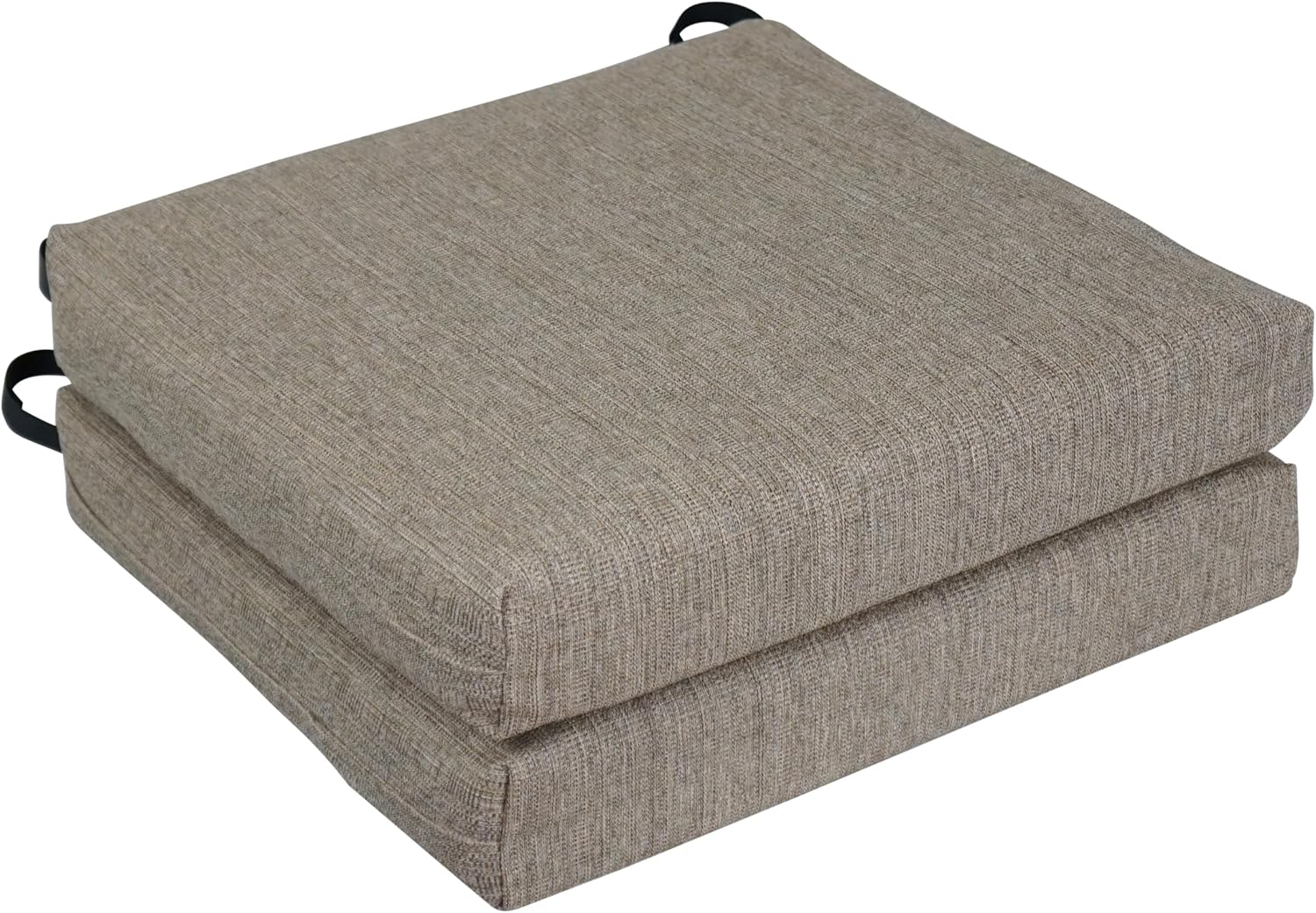 Blazing Needles Square Olefin Outdoor Chair Cushion, 20 x 19, Seravo Brown 2 Count
