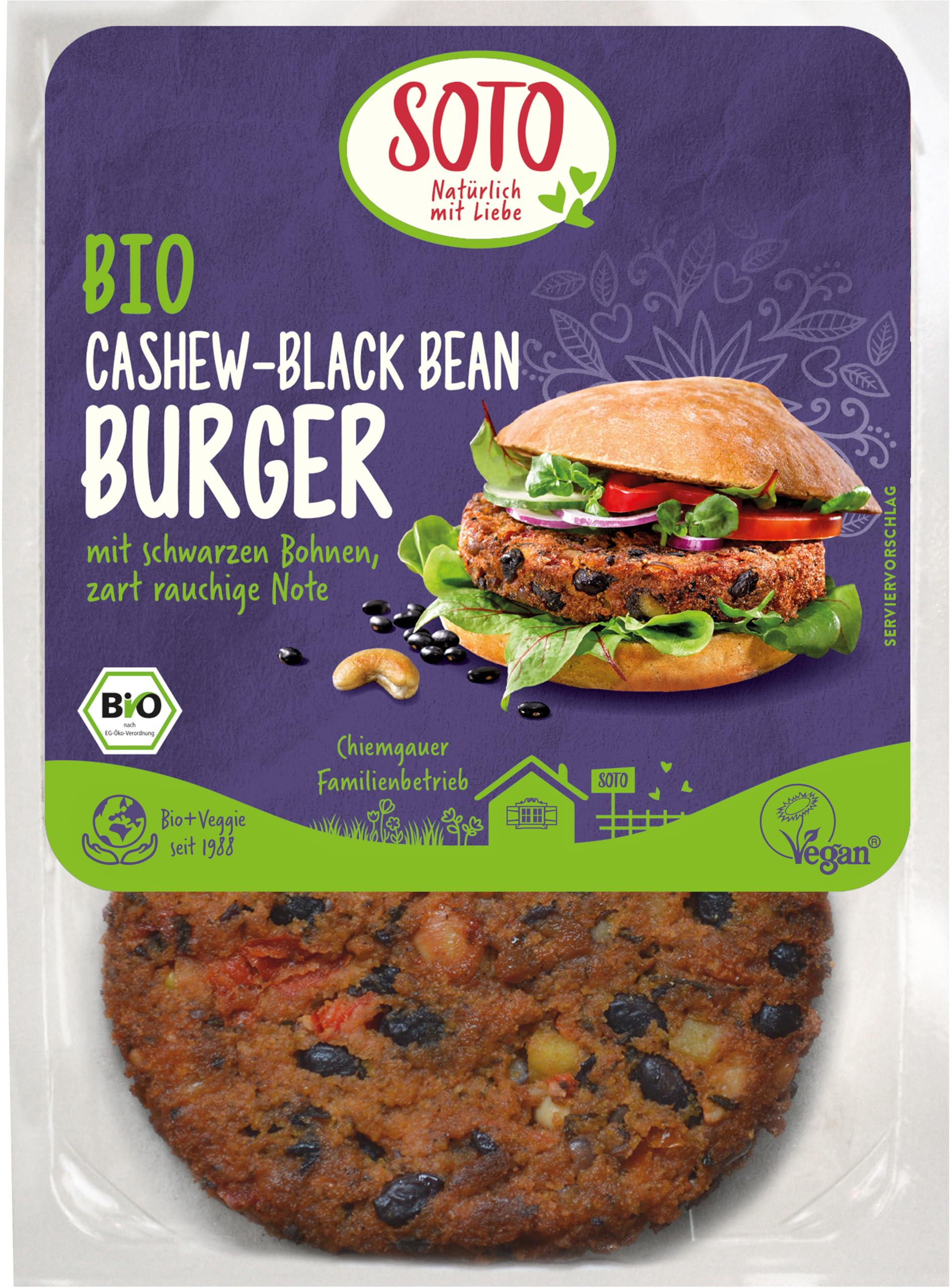 Bio Cashew-Black Bean Burger 6 x 160 g