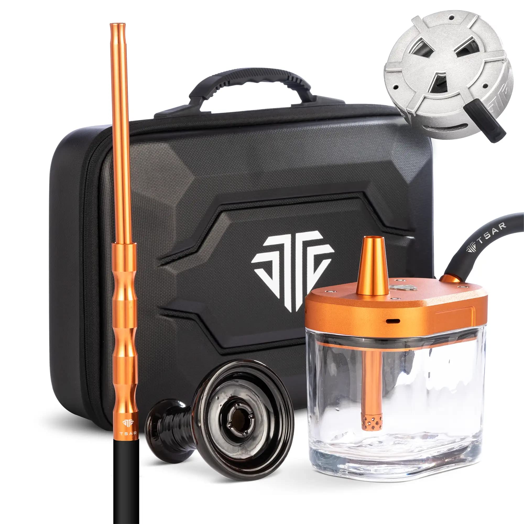 Chicha Tsar GoFast Orange - Chicha transportable - Chicha kit complet avec système de chauffe et mallette
