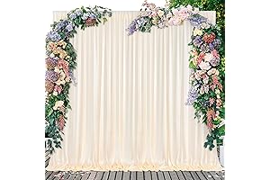 10x10FT Ivory Cream Backdrop Curtains for Photography Photo Booth Party Wedding Polyester...