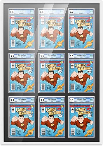 Miniatura 116 de Poster Palooza Marco de cómic con paspartú para 2 cómics CGC, CBCS o PGX Graded Comics – Marco de cómic negro para cómics de 8.125 x 13 pulgadas