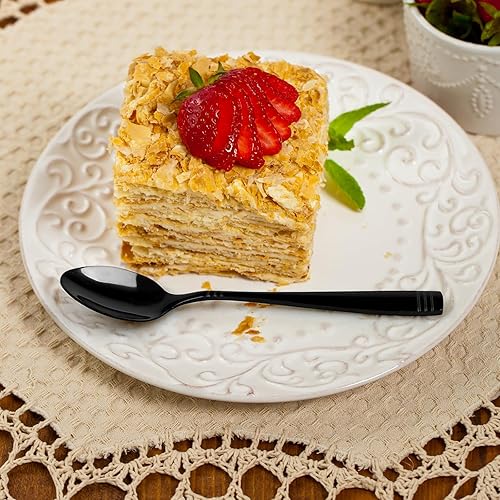 Miniatura 7 de 12 cucharaditas negras, cucharas pequeñas de acero inoxidable