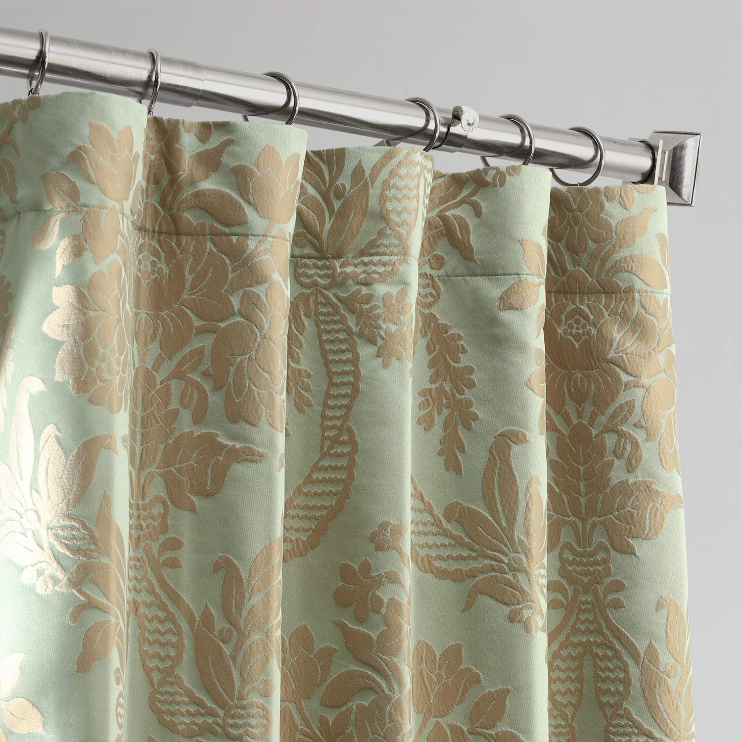 HPD Half Price Drapes Designer Damask Curtains for Room Decoration 108 Inches Long Faux Silk Room Darkening Curtains (1 Panel) - Image 2