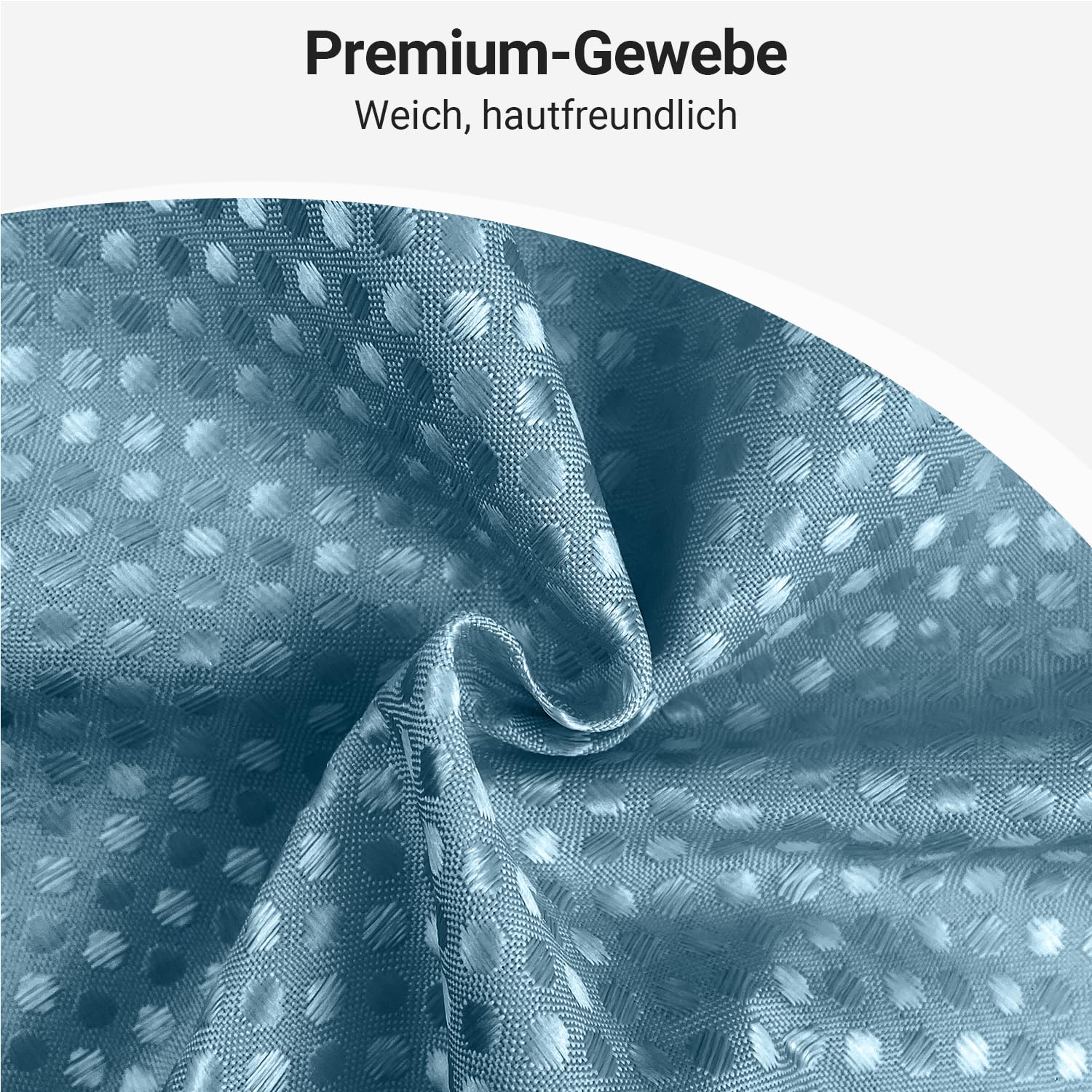 Lerores Duschvorhang 180x200 cm Waffel Mondblau, Beschwerter Saum Antischimmel Textil, Wasserabweisend, Waschbar Polyester Stoff Badevorhänge für Badezimmer, Badewanne mit 12 Duschvorhangringe