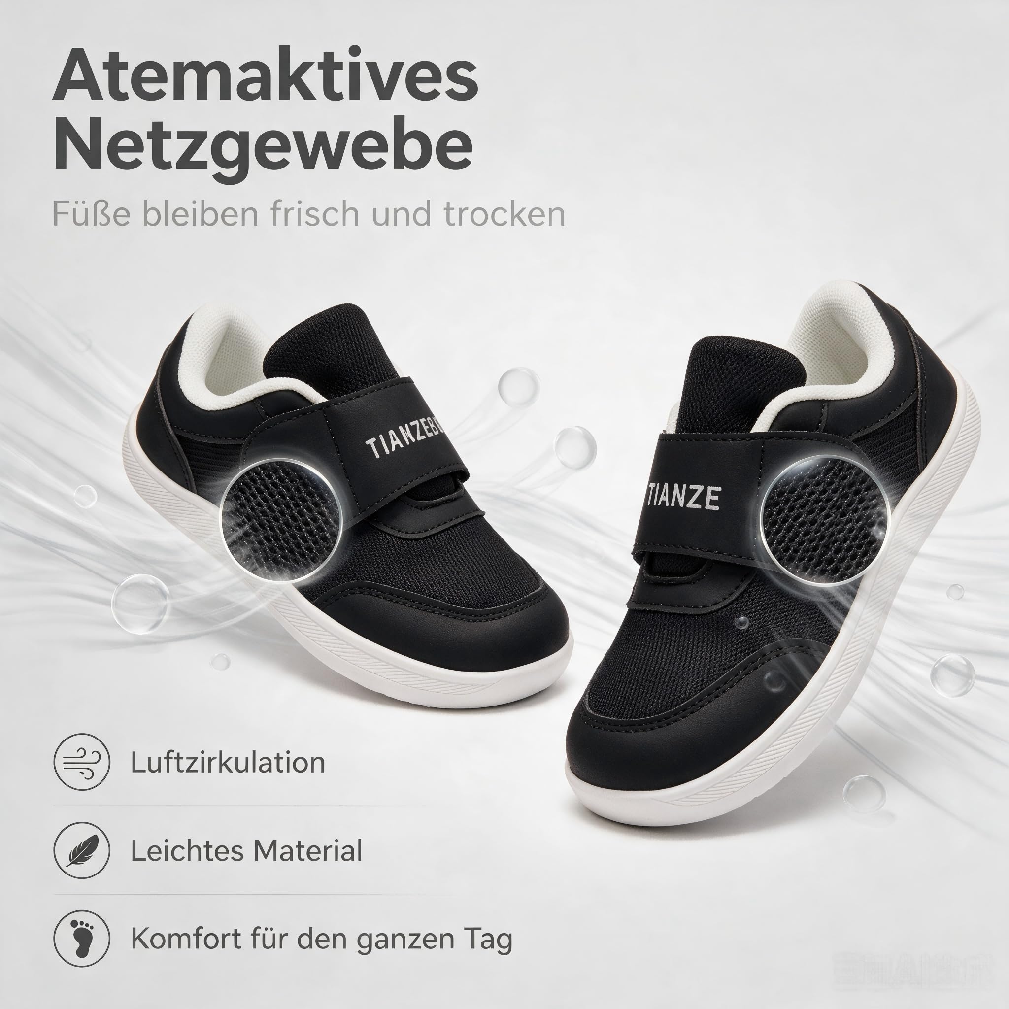 Scarpe da ginnastica unisex per bambini, con punta larga, leggere, antiscivolo, comode, minimaliste, per camminare all'aperto, per ragazzi e ragazze