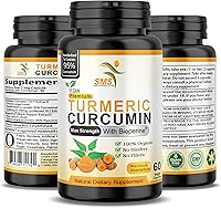 Vista 9 de Pastillas de curcumina de cúrcuma con pimienta negra BioPerine 95% Curcuminoides 1,000 mg - Suplemento de extracto tumérico - 60 cápsulas
