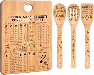 Kitchen Gifts - "Kitchen Measurements Conversion Chart" Kitchen Gifts for Women Cutting Board, Cooking Amount Guide Engraved, Mother Day Kitchen Gifts