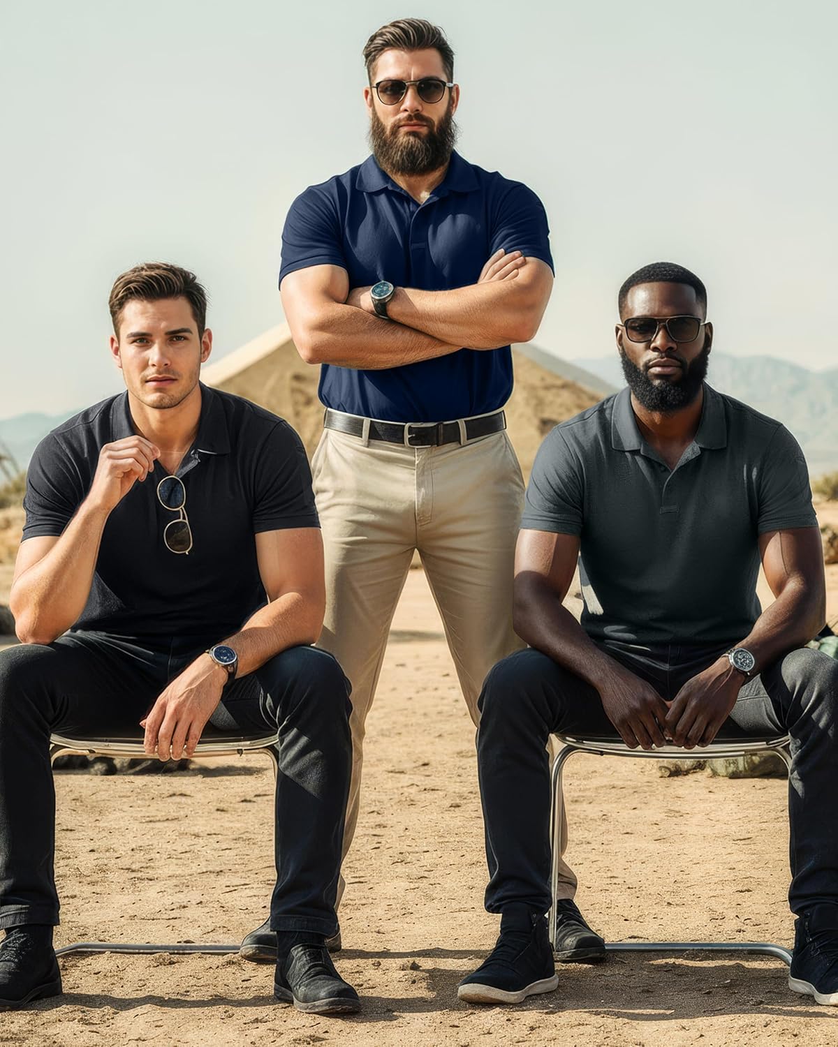 NY Threads 3 Pack Men's Polo Shirt Short Sleeves UPF 50+ Quick Dry Performance Tactical Pique Jersey Golf Shirt - Image 6