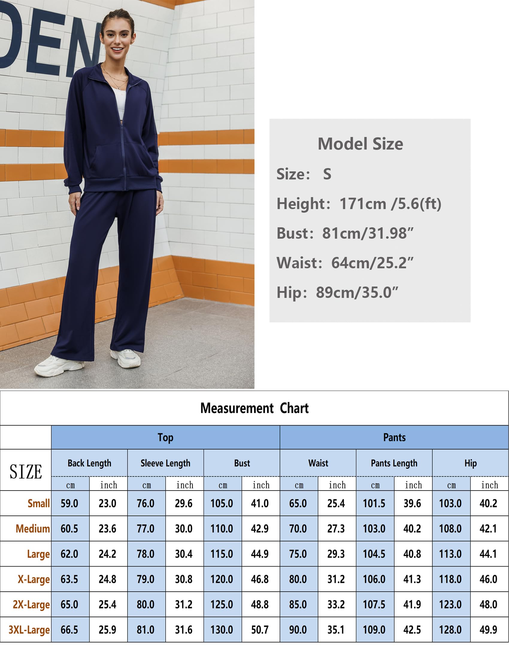 Terecey Tuta Sportiva Donna 2 Pezzi Felpa con Zip e Pantaloni Tinta Unita | Morbido elastico in vita e gamba comoda. Il taglio dritto slancia la figura garantendo una vestibilità fluida e rilassata.