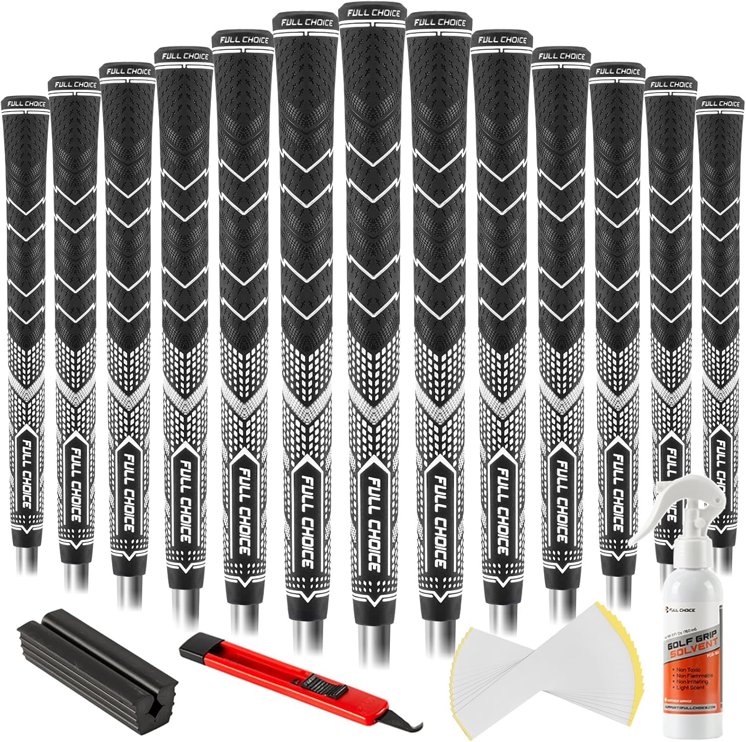 Rubber Golf Grips 13 Pack, High Traction, Non-Slip, Advanced Texture, Choose from 13 Grips or 13 Grips with Regripping Kit, Standard/Mid/Jumbo Size, 4 Colors Available RG01 Golf Club Grips