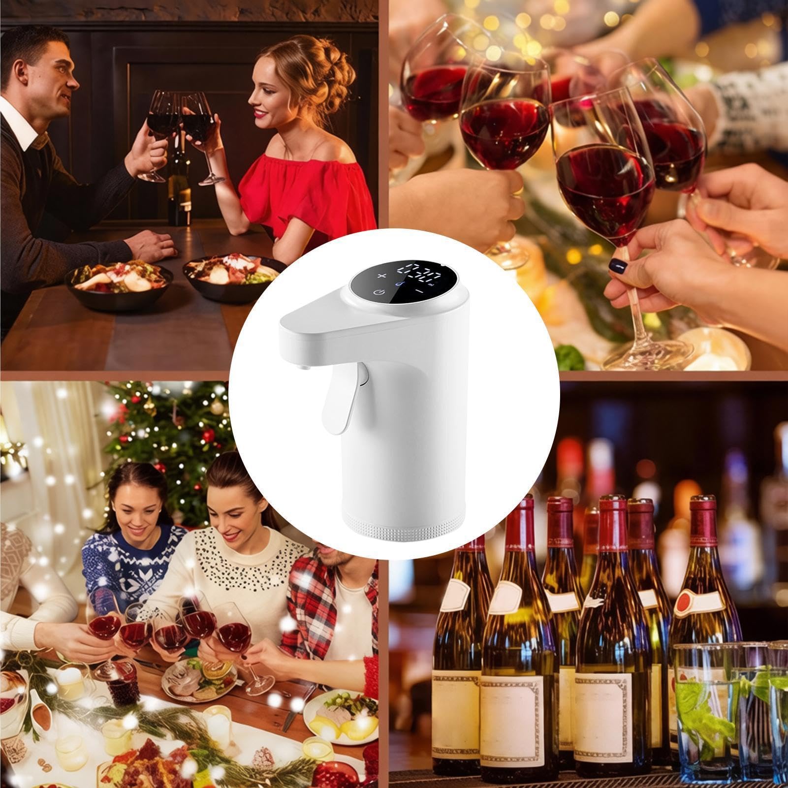 Aireador eléctrico de vino Pico de precisión recargable con LED 1-999 ml