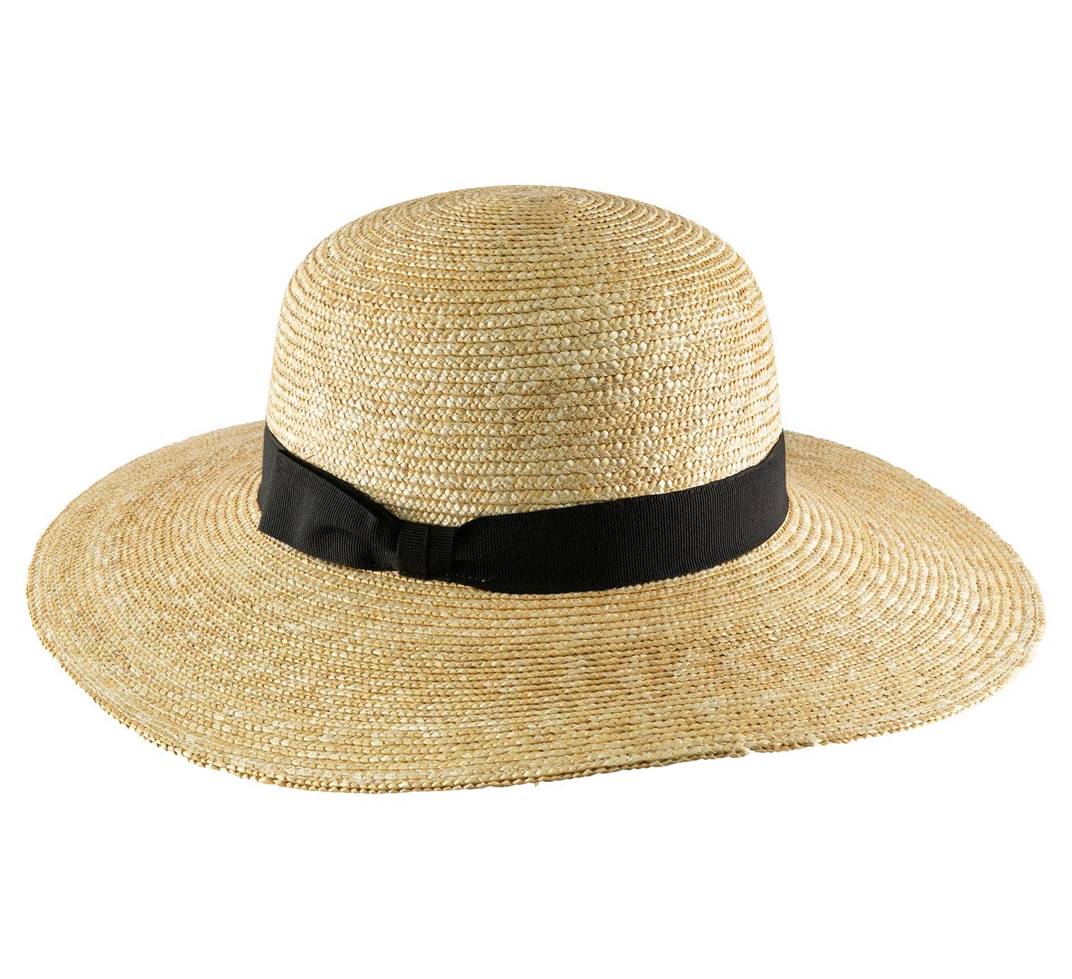 Classic Italy Women's Naturel - Hat Wide Brim Classic Straw Floppy - Size 56 Cm
