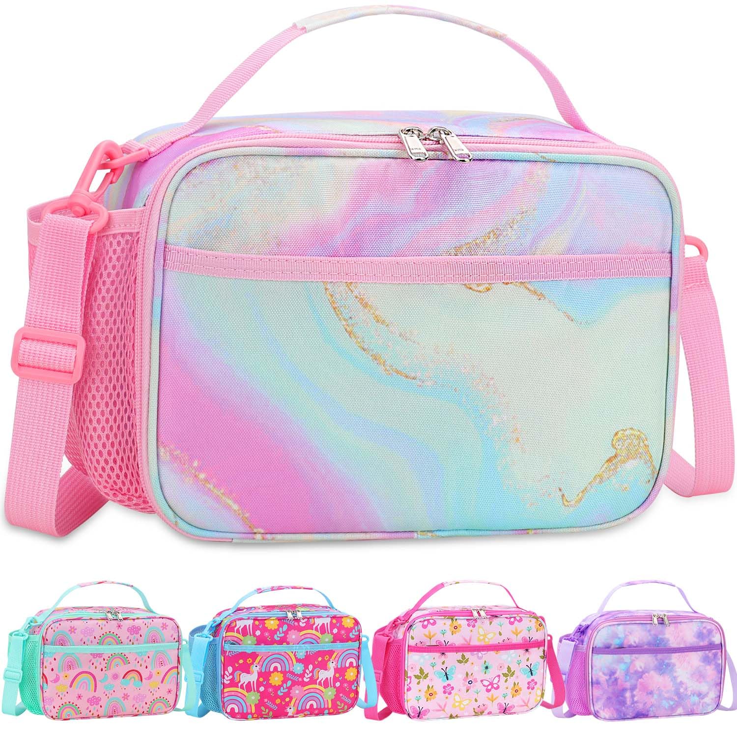 RHCPFOVR Kids Initial Lunch Bag - Insulated Lunch Box for Boys Girls Washable Lunch Bag and Reusable Toddler