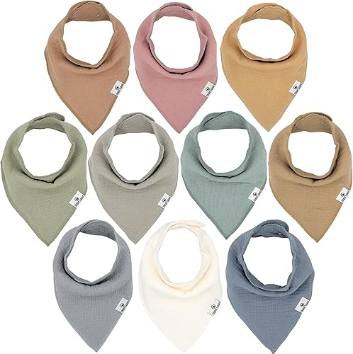 Miniatura 16 de DiaperSquad's Baby Bibs for Drooling and Teething, Bibs for Boys, Baby Girl - Solid Cotton Baby Drool Bibs Neutral