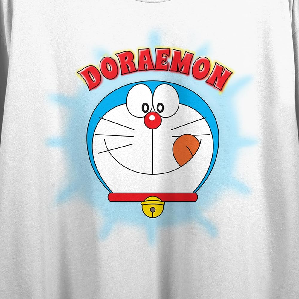 Doraemon Character Face with Tongue Out Crew Neck Short
