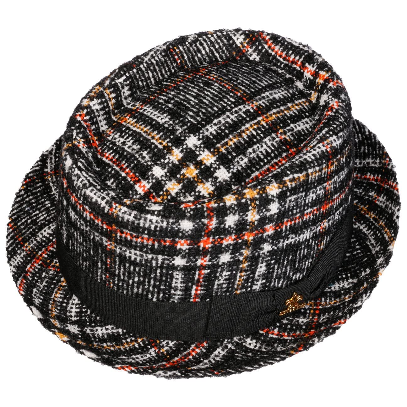 Lierys Tacola Check Pork Pie Wool HatGold Men Black 6 3/4-6 7/8