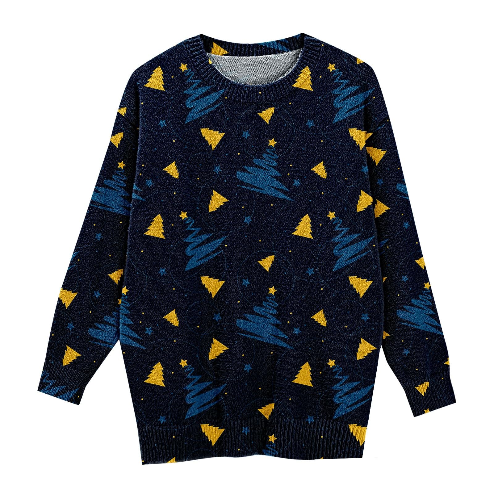 Jersey de Navidad para hombre feo – Jersey de punto para hombre, cuello redondo, manga larga, punto fino, jersey de invierno, tallas grandes, ropa de fiesta de Año Nuevo, parte superior