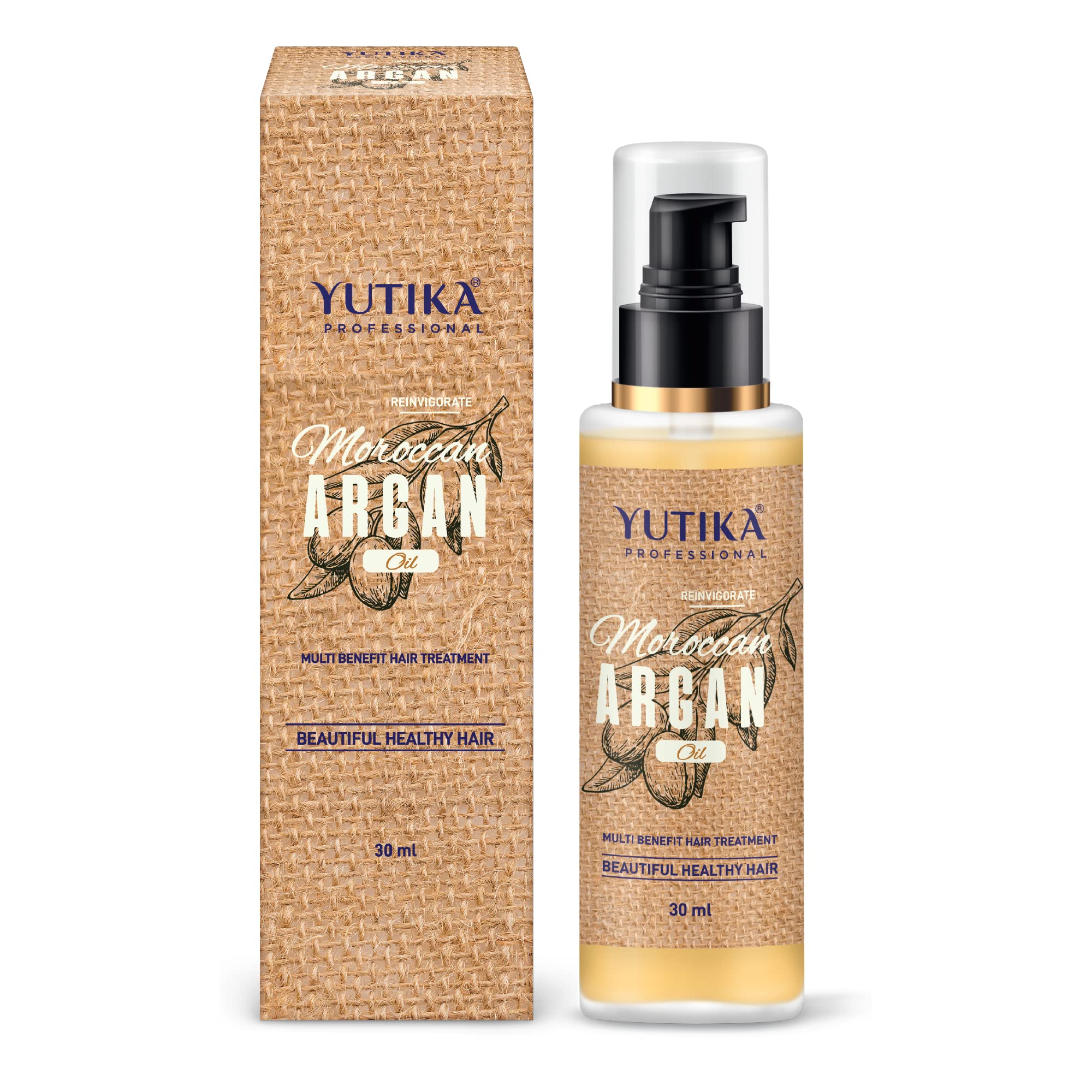 Yutika Professional Moroccan Argan Oil for Hair - 30ml, Silky, Shiny & Nourished Hair Oil for Men & Women