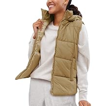 EsheSy Womens Puffer Vest with Removable Hood Sleeveless Full Zip Quilted Down Jacket