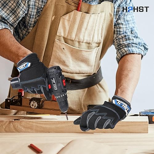Miniatura 7 de Guantes de trabajo Mecánico de cuero Guante de construcción de trabajo para pantalla táctil