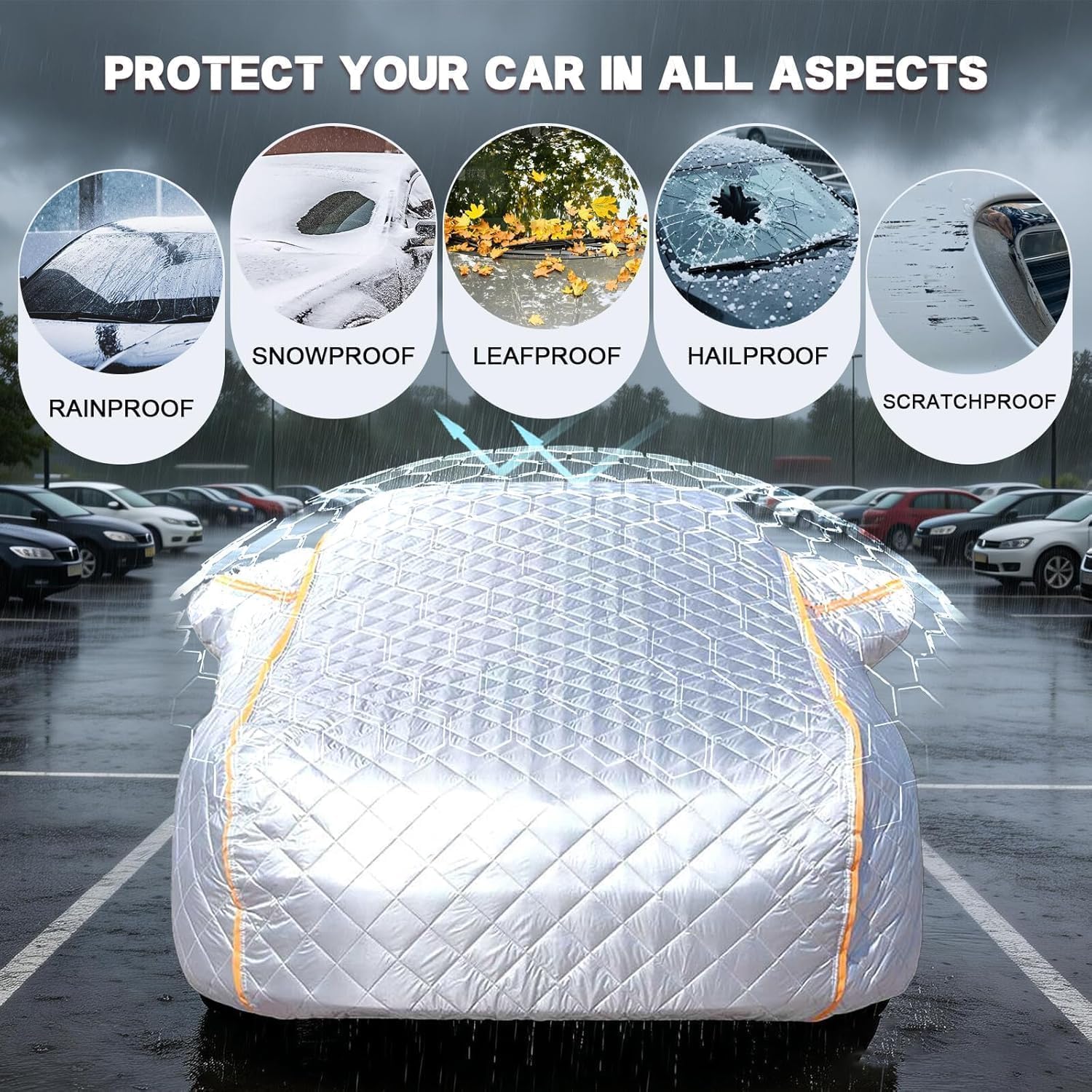 Funda para Coche Antigranizo para Cupra Terramar SUV 2024-2026 | Funda Coche Exterior Impermeable Transpirable Anti-Granizo,Nieve, UV y Arañazos,Todas Las Estaciones